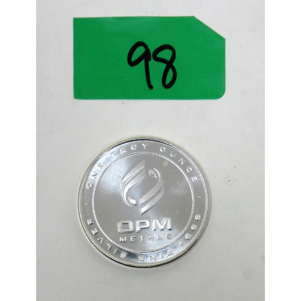 1 Oz .999+ Silver OPM Precious Metals Round 