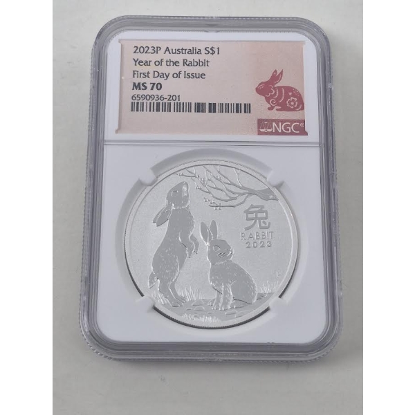 Certified/Graded MS70 1 Oz .9999 Silver Year of the Rabbit Coin 