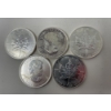 Image 2 : 5 x 1 Oz Canada Maple Leaf .9999 Silver Coins