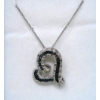 Image 1 : New Half Carat Blue & White Diamond Heart Pendant Necklace