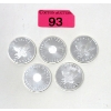 Image 1 : 5 x 1 Oz .999 Silver Sunshine Minting Rounds