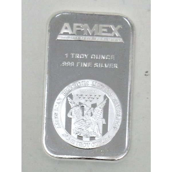1 Oz .999 Silver APMEX Bar 