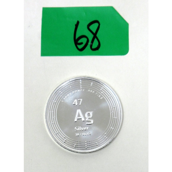 1 Oz .999 Silver Elemetal Round 
