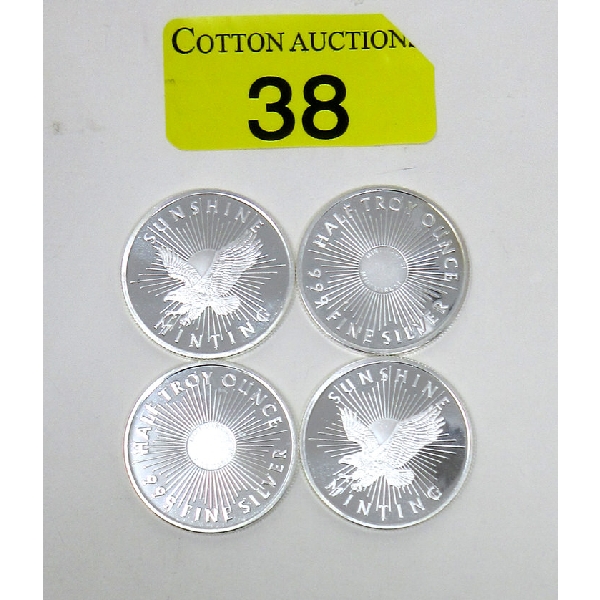 4 x 1/2 Oz .999 Silver Sunshine Minting Rounds 