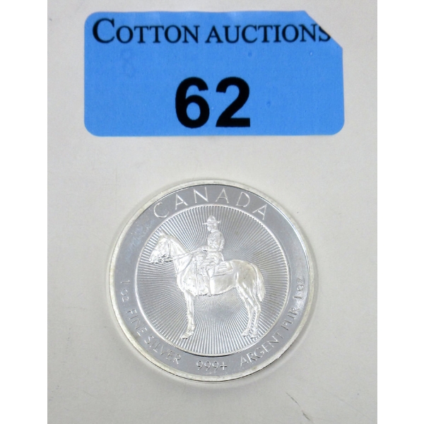 1 Oz .999+ Silver 2023 Royal Canadian Mounted Police Coin 