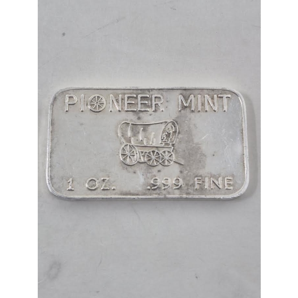 1 Oz .999 Silver Pioneer Mint Bar 