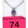 Image 1 : Amethyst & Diamond Sterling Silver Pendant
