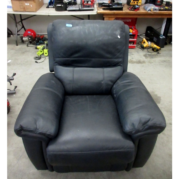 Charcoal Faux Leather Power Recliner