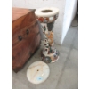 Image 1 : 23" Tall Hand Painted Asian Podium & Marble Disc