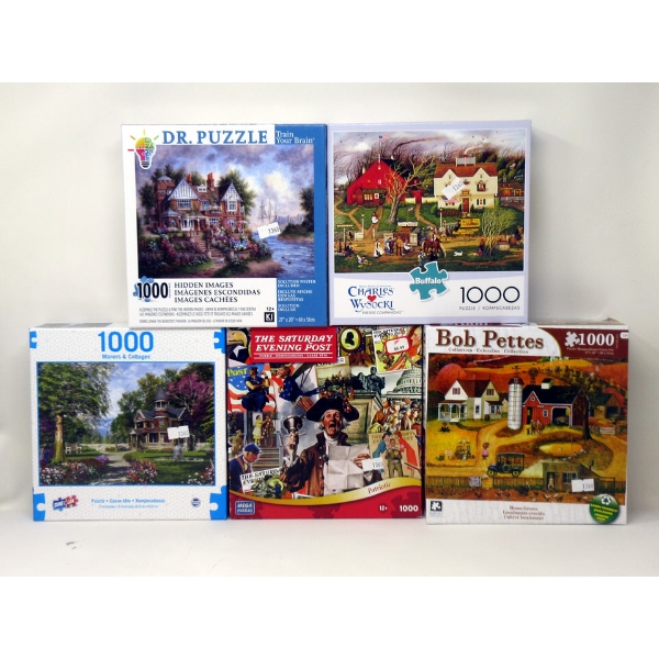 5 Assorted 1000 Piece Jig Saw Puzzles