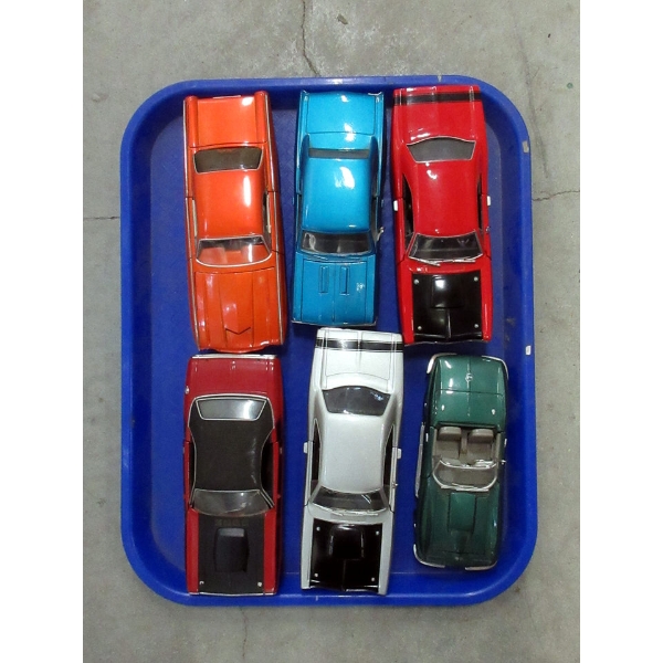 6 Assorted Diecast Car Models - 1:24 Scale
