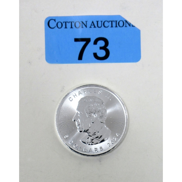 1 Oz .9999 Silver 2024 Maple Leaf Coin 