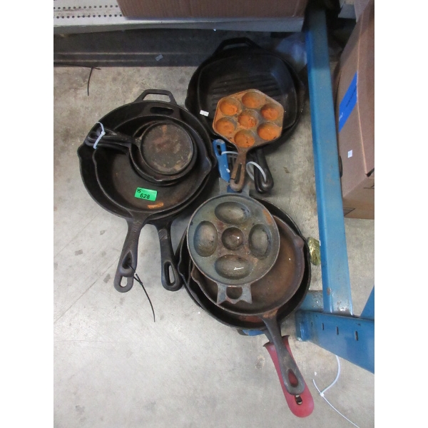 15 Cast Iron Skillets & Pans - Preowned - As Is