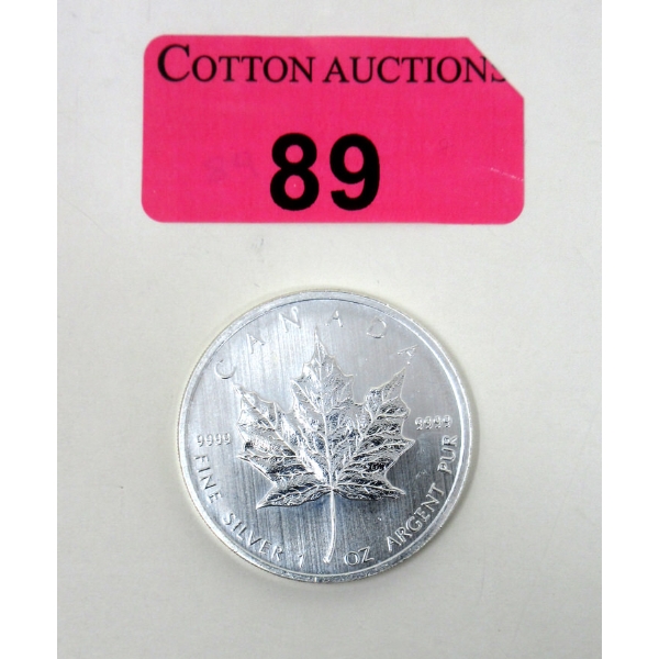 1 Oz .9999 Silver 2012 Maple Leaf Coin 