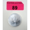 Image 1 : 1 Oz .9999 Silver 2012 Maple Leaf Coin 