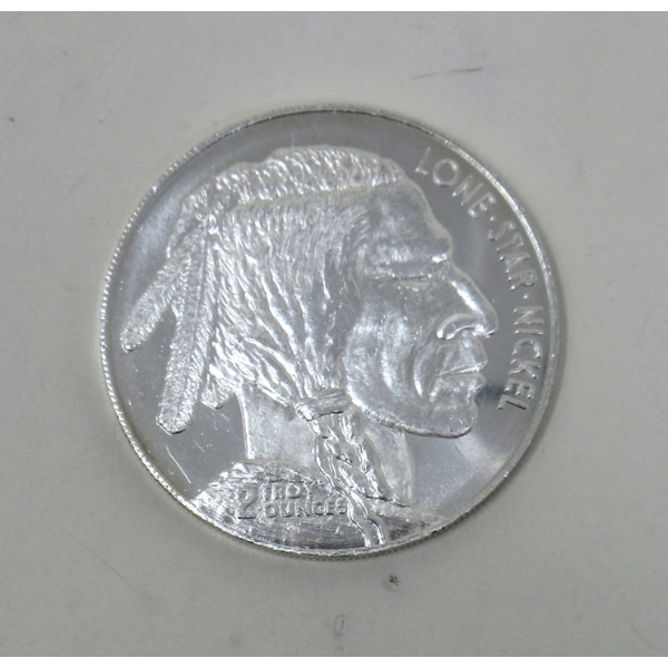2 Oz Lone Star Nickel .999 Silver Round 