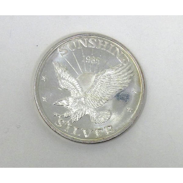 Vintage 1 Oz .999 Silver Sunshine Minting Round 