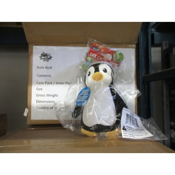 Case of 12 New "Christmutt Penguin" Dog Squeak Toys