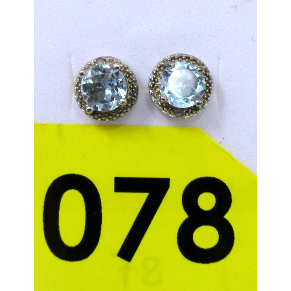New Blue Topaz & Diamond Earrings