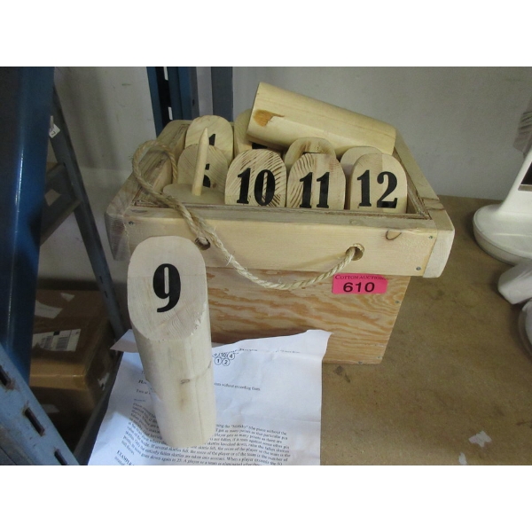 Wood Molkky Game with Instructions 