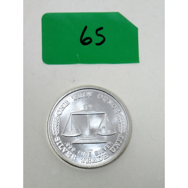 1 Oz .999 Silver Eagle/Silver Trade Unit Round 