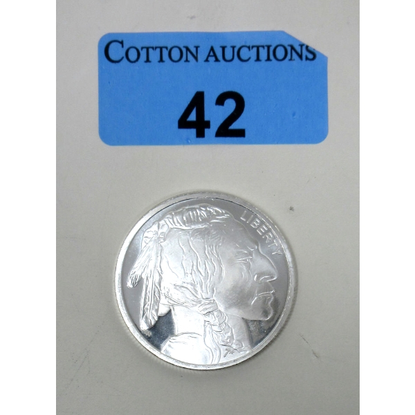 1 Oz .999 Silver Indigenous/Buffalo Round 
