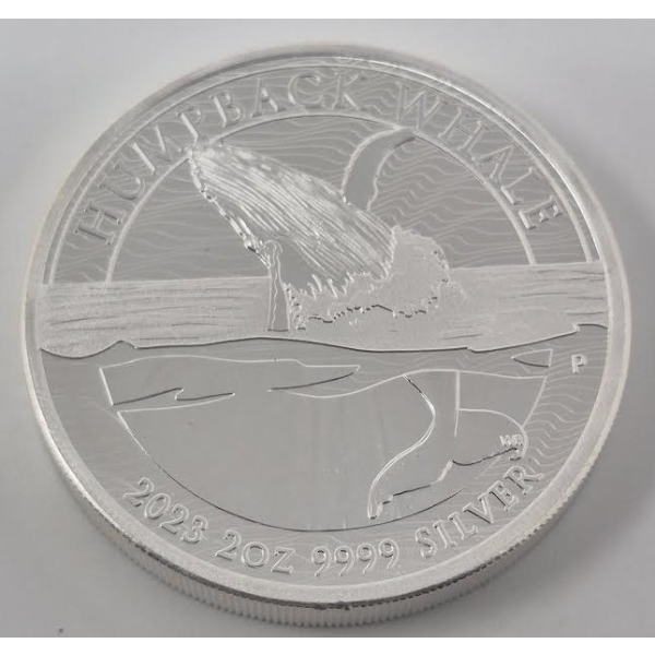 2 Oz .9999 Silver 2023 Humpback Whale Coin 