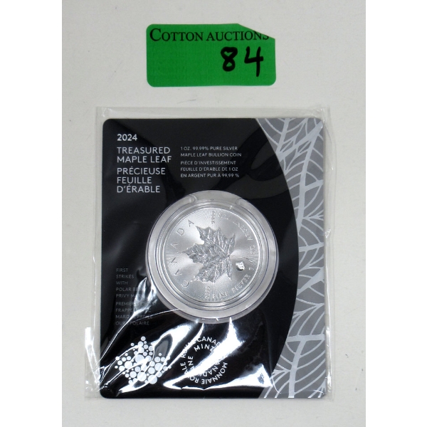 1 Oz .9999 Silver Treasured Maple Leaf Coin 