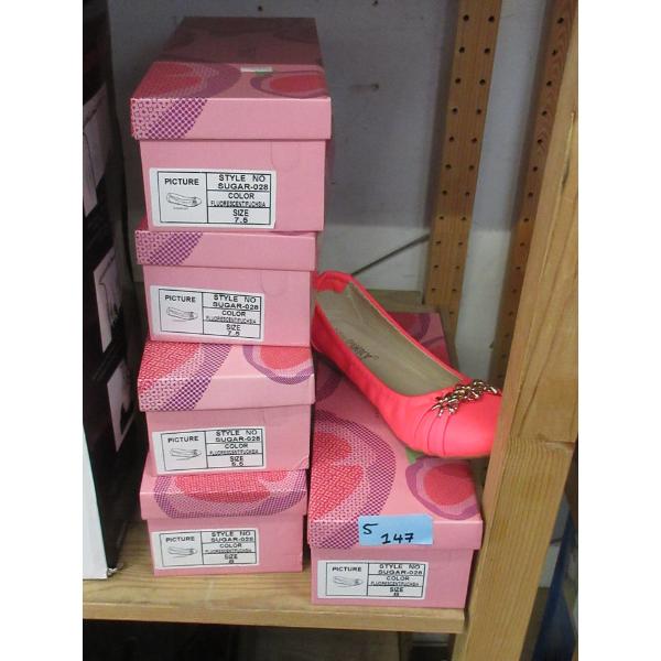 5 New Pairs of Ladies Flats in Boxes - Fluorescent Fuchsia