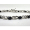 Image 2 : 7.8 CTW Blue Sapphire & Diamond Tennis Bracelet