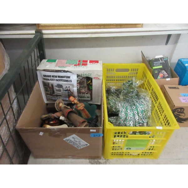 Crate of New Soccer Lanyards & Box of Decorations
