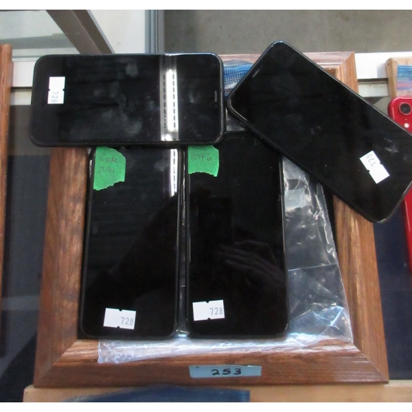 4 Assorted Preowned iPhones - As is
