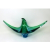Image 1 : Mid-Century Green to Blue Art Glass Centerpiece