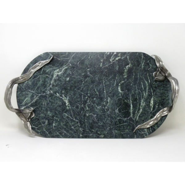 Seagull Pewter Handled Marble Cheese Tray