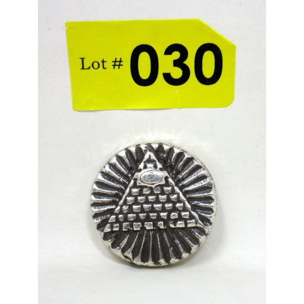 2 Oz .999 Silver All Seeing Eye Hand Poured Round 