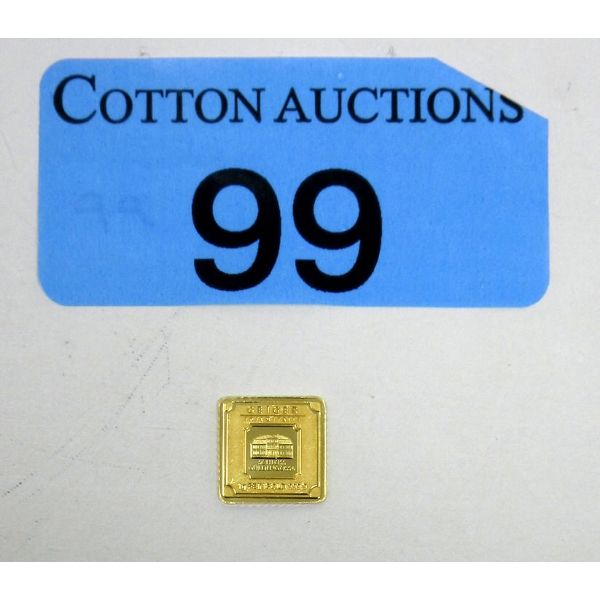 1 Gram .9999 Fine Gold Geiger Mint Bar 