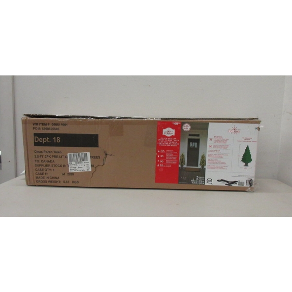 Pack of 2 Pre-Lit 42" Christmas Trees