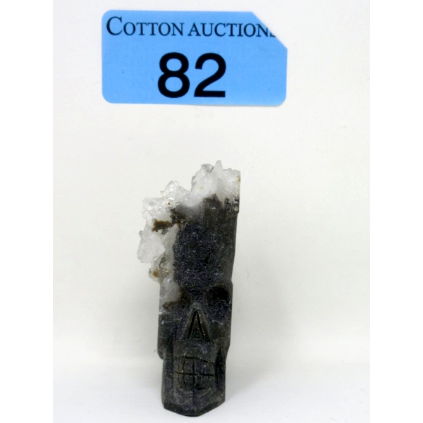 383 Carat Onyx & Crystal Hand-Carved Skull 