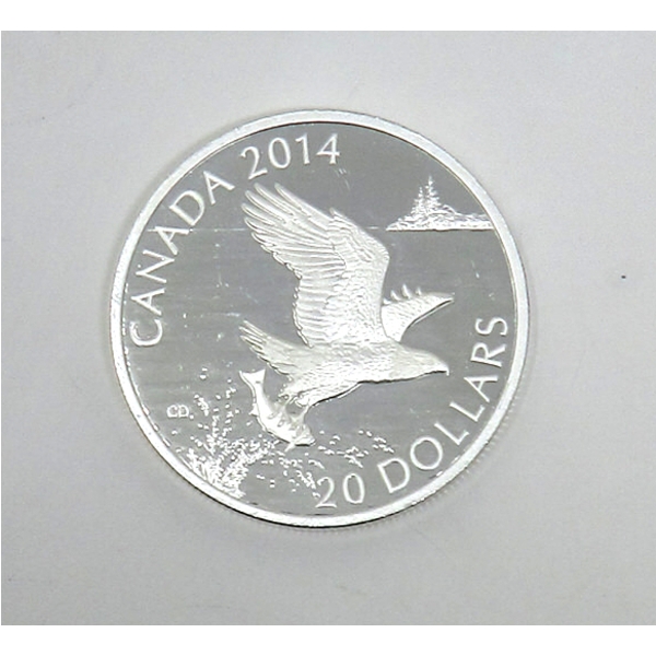 1 Oz .9999 Silver 2014 Bald Eagle With Fish Coin 