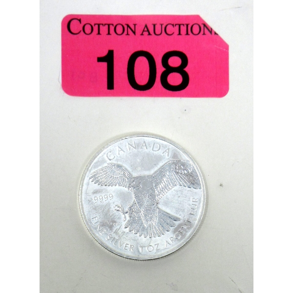 1 Oz .9999 Silver 2014 Peregrine Falcon Coin 