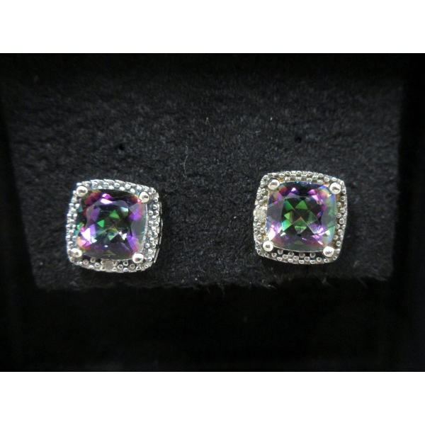 New Mystic Topaz & Diamond Sterling Silver Earrings