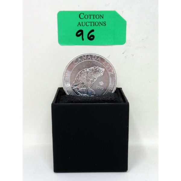 1.5 Oz .9999 Silver Grizzly Bear Coin 