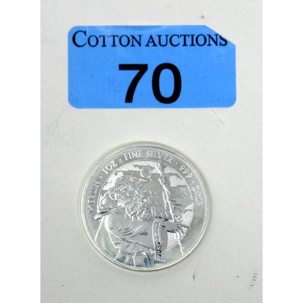1 Oz .999 Silver Merlin Coin 