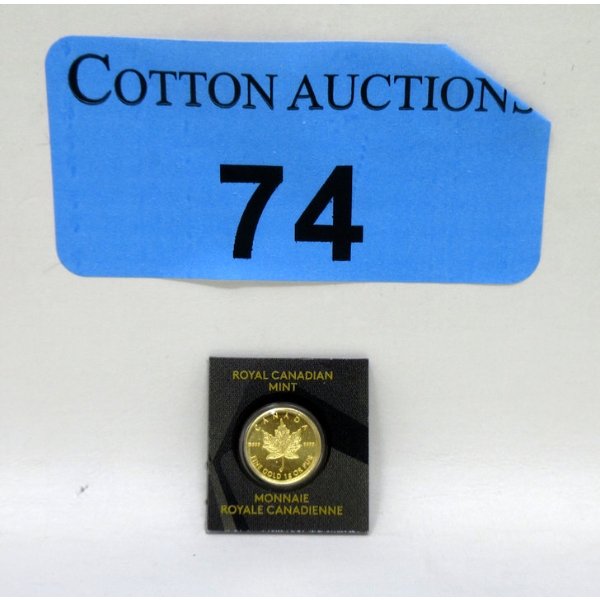 1 Gram .9999 Fine Gold 2015 Canada Maple Leaf Coin 