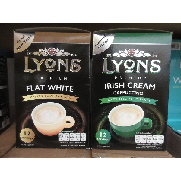 2 Assorted Cases of Lyons Instant Coffee Sachets