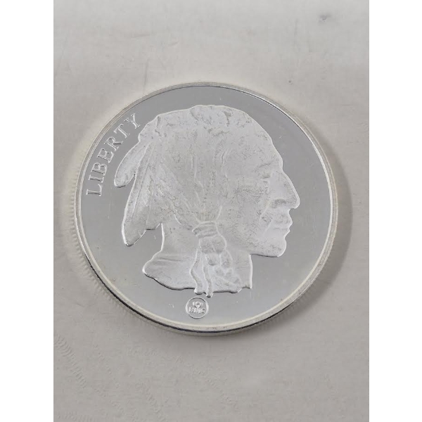 1 Oz .999 Silver Indigenous/Buffalo Art Round 