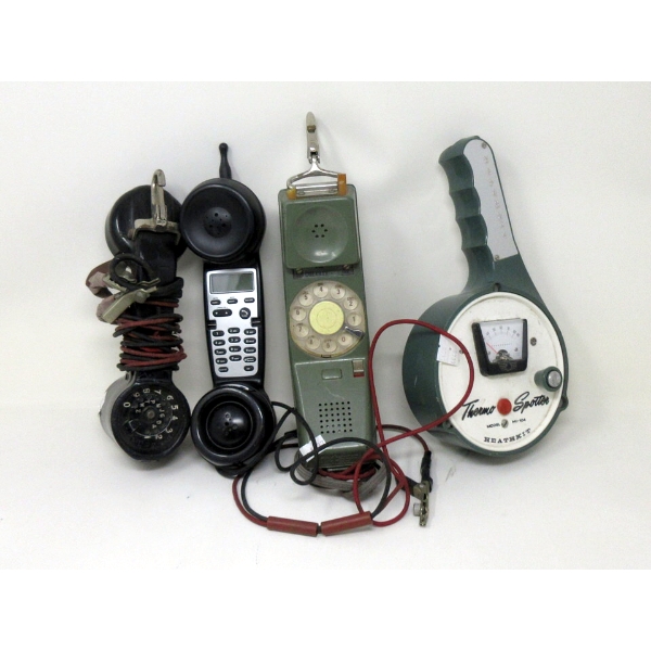 Vintage Thermospotter & 2 Linesman's Handsets & Phone Handset