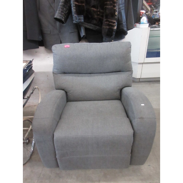 Grey Fabric Upholstered Manual Rocking Recliner