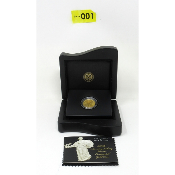 1/4 Oz .9999 Fine Gold 2016 Standing Liberty Centennial Coin 