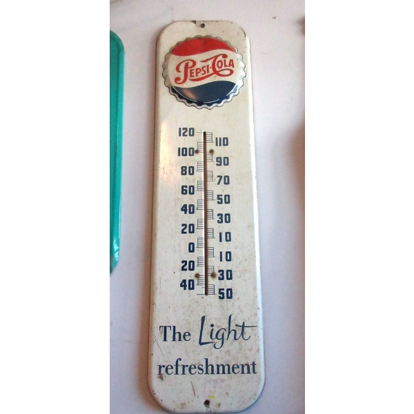 Vintage Metal Pepsi-Cola Thermometer